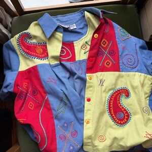 Vintage New Direction Linen Dress and Shirt Set , Size XL , EUC